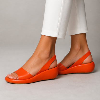 Zarina Slingback Sandals in orange, side profile