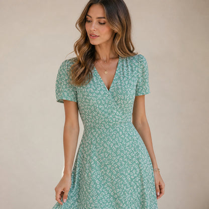 Close-up of the wrap tie waist on the Bettina Floral Wrap Maxi
