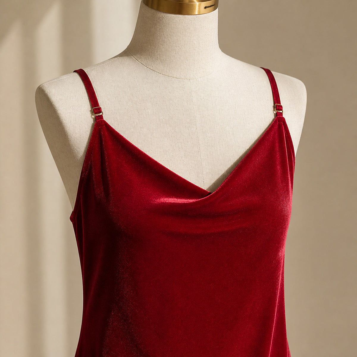 Close-up of the velvet fabric on the Margot slip dress