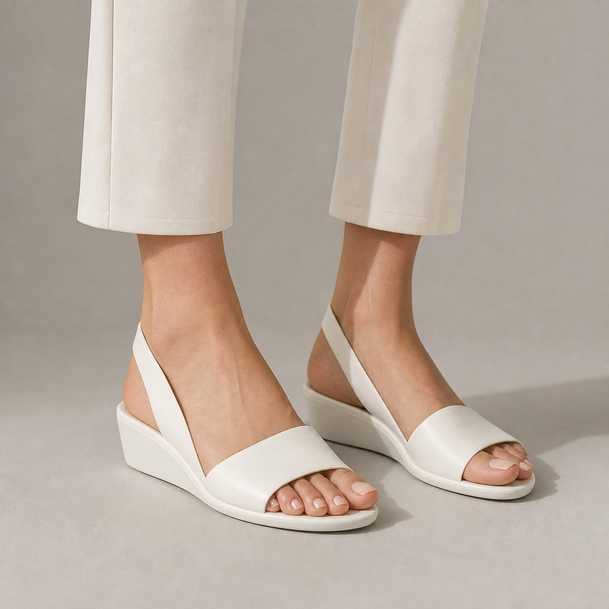 Zarina Slingback Sandals in white, front view