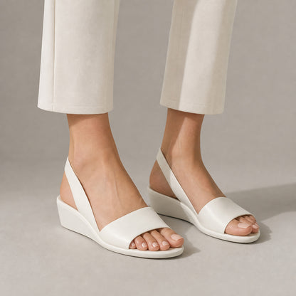 Zarina Slingback Sandals in white, front view